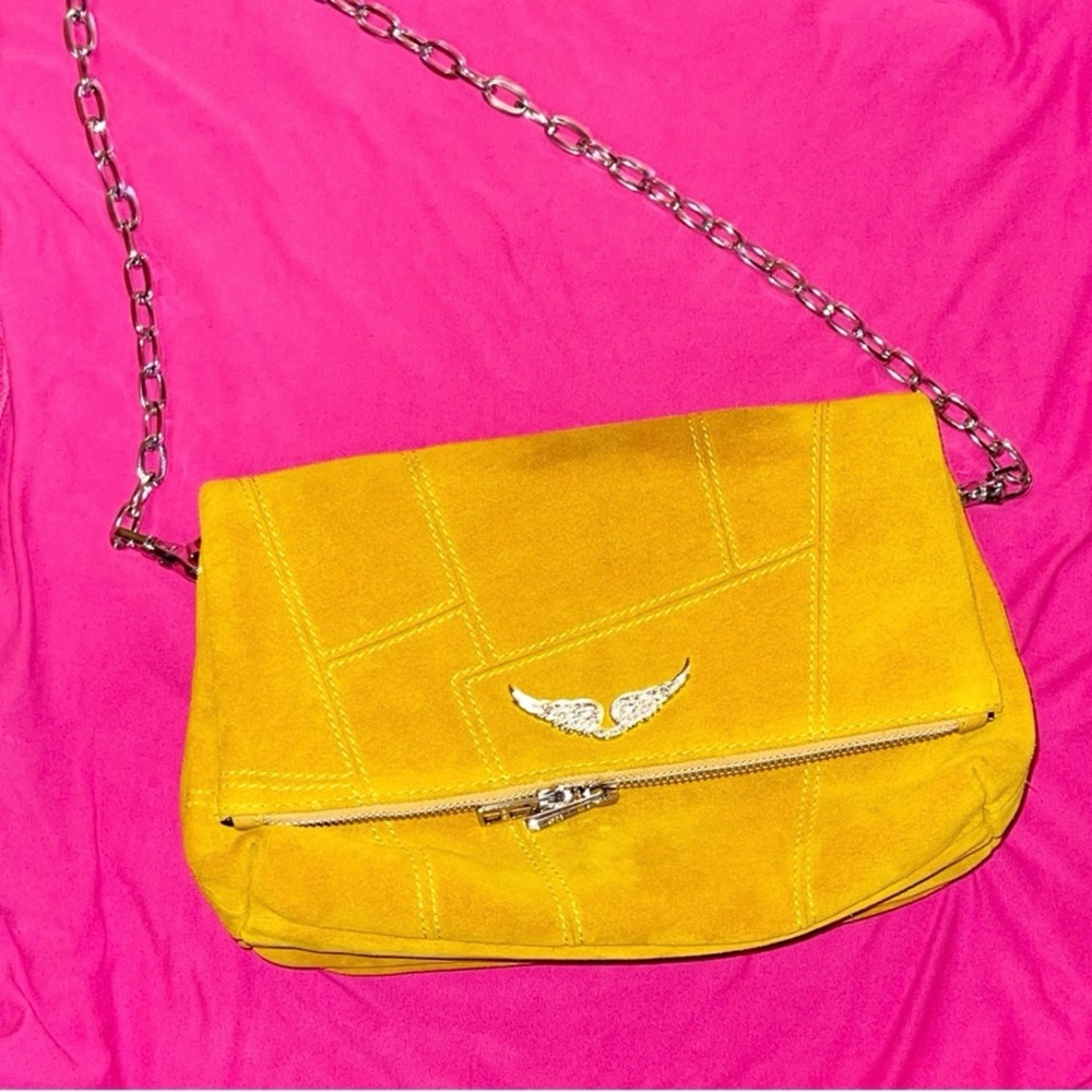 Zadig & Voltaire Yellow Crossbody Bag with Chain Strap